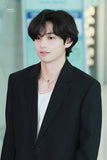 Kim Taehyung Inspired Flower Necklace: Black Cubic Zirconia, Stainless Steel
