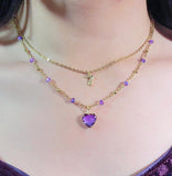BTS Purple Heart Pendant Necklace: 18K Gold Stainless Steel, Army Gift