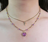 BTS Purple Heart Pendant Necklace: 18K Gold Stainless Steel, Army Gift