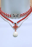 BTS-Inspired Necklace Arirang Theme Color, Freshwater Pearl Charm, Double Strand Crystal Choker