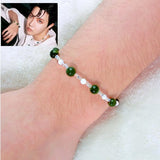 J-Hope Inspired Bracelet: Olive Green Jade & Pearl Beaded Style