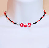 BTS-Inspired Necklace Arirang Themed Color, Red and White Choker – Elegant ARMY Gift Jewelry