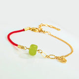 Hetian Jade Bracelet, Gold Green Jade Bracelet [ FREE SHIPPING }