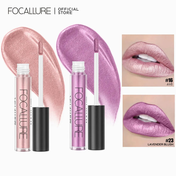 FOCALLURE Pearlescent Lip Gloss, Long-Lasting & Non-Stick