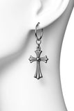 BTS Jimin Inspired Stainless Steel Cross Earrings, Gothic Dangle Earrings