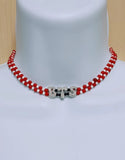 BTS-Inspired Necklace Arirang Theme Color, Freshwater Pearl Charm, Double Strand Crystal Choker