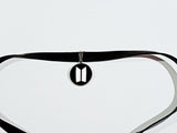 BTS Army Logo Choker Necklace: Sterling Silver Dangle Drop Earrings, Kpop Jewelry