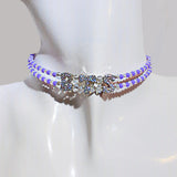BTS Choker Necklace: Purple Beaded Rhinestone Army Gift