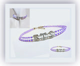 BTS Choker Necklace: Purple Beaded Rhinestone Army Gift