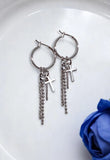 BTS Jimin Inspired Earrings: Stainless Steel Cross Dangle Hoops