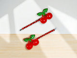 Cherry Hair Pins: Hotel Del Luna K-Drama Inspired Red Cherry Clips