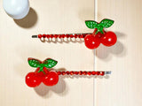 Cherry Hair Pins: Hotel Del Luna K-Drama Inspired Red Cherry Clips