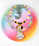 BT21 Chimmy & Cooky Bracelet: BTS Inspired Faux Pearl Jewelry