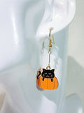 Halloween Spooky Cute Earrings. Crow Cat Pumpkin Earrings.