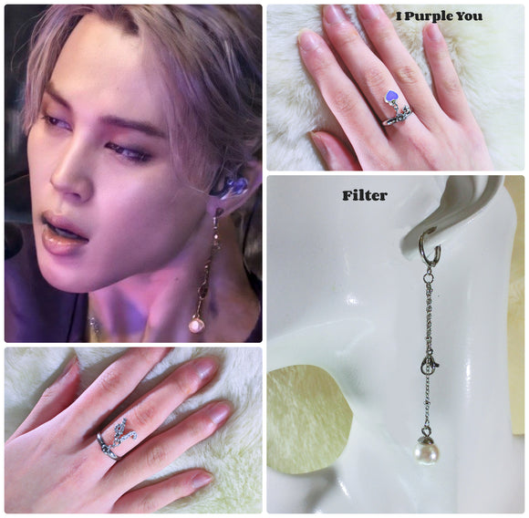 BTS Jimin Inspired Dangle Pearl Earrings. Jimin's Style Earrings.