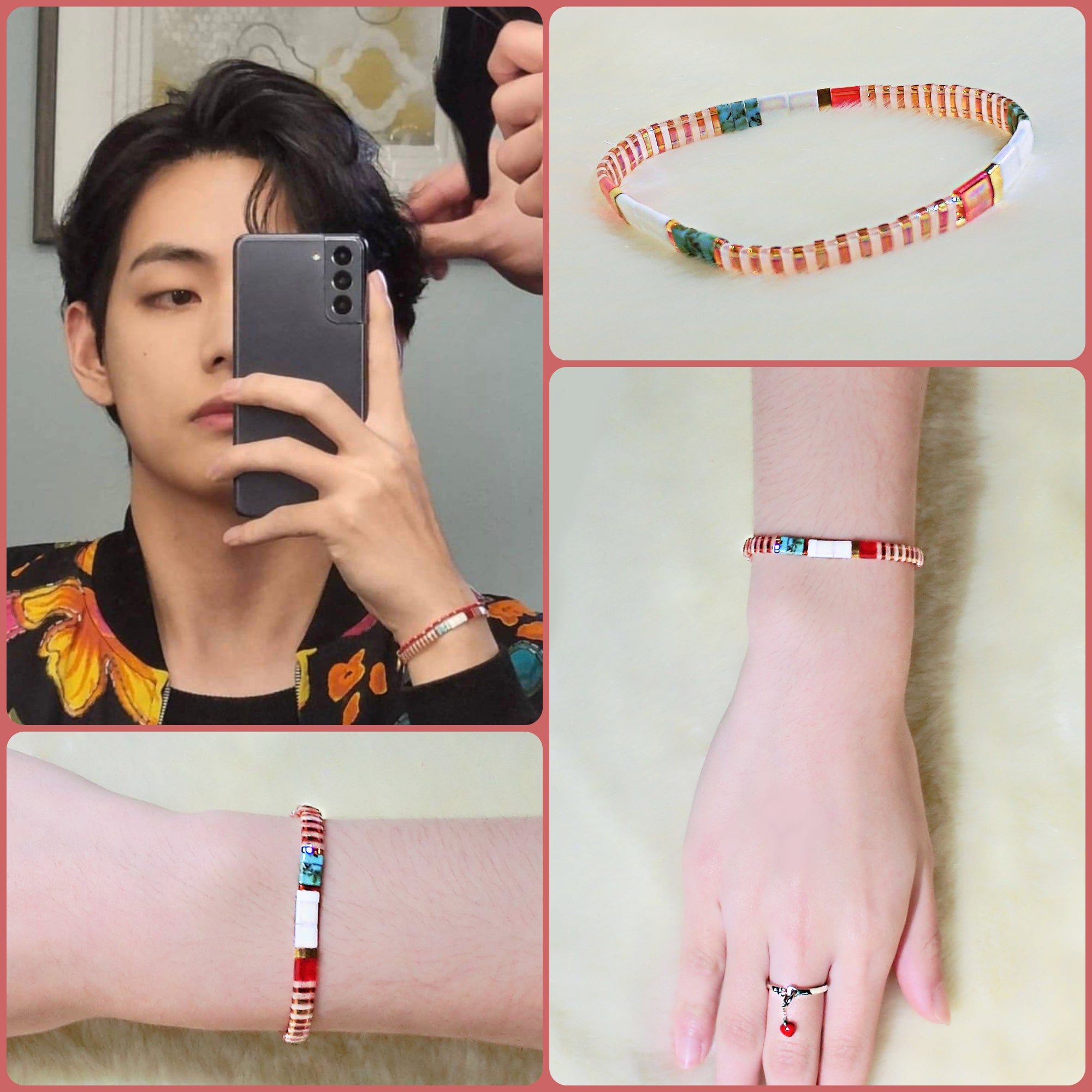 BTS V Inspired Hologram Bracelet, Kpop Bohemian Style Bracelet, Stretc –  shinestarfashion