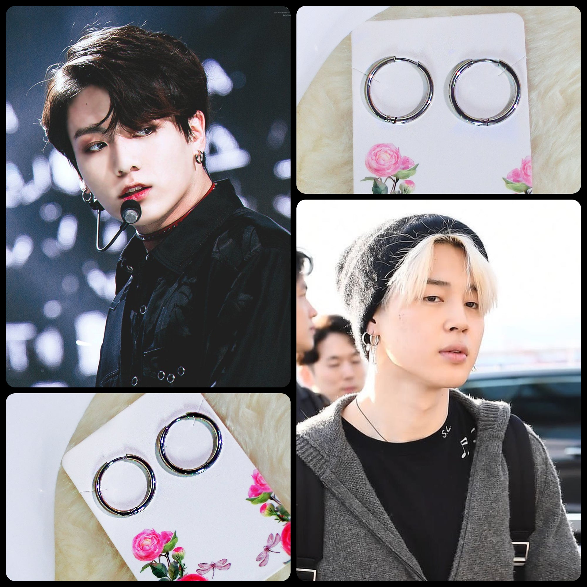 Junxin Personality Metal Love Earrings Hollowing Out Heart Gesture Earrings  BTS Heart Shaped Stud Earrings | Wish