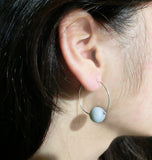 Amazonite 925 Sterling Silver Hoop Earrings