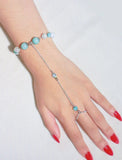 Amazonite Blue Slave Ring Bracelet. Beaded Bracelet.