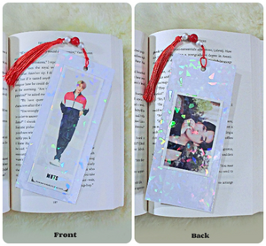 BTS Bookmarks, Double sided Holographic Glitter Photo bookmarks