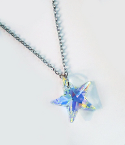925 Sterling Silver Austrian Crystal Star Necklace