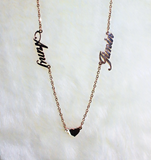 Gold and Silver BTS Army Heart Jimin Necklace