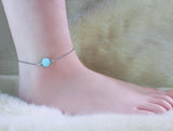 14K Gold Filled Anklet With Amazonite Natural Precious Gemstone