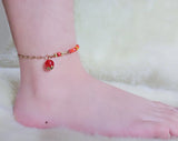 14K Gold Filled Anklet With Amazonite Natural Precious Gemstone