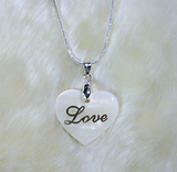 Natural Mother of Pearl Shell Love Heart Necklace