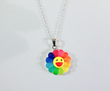 BTS Inspired Sunflower Rainbow Charm Necklace
