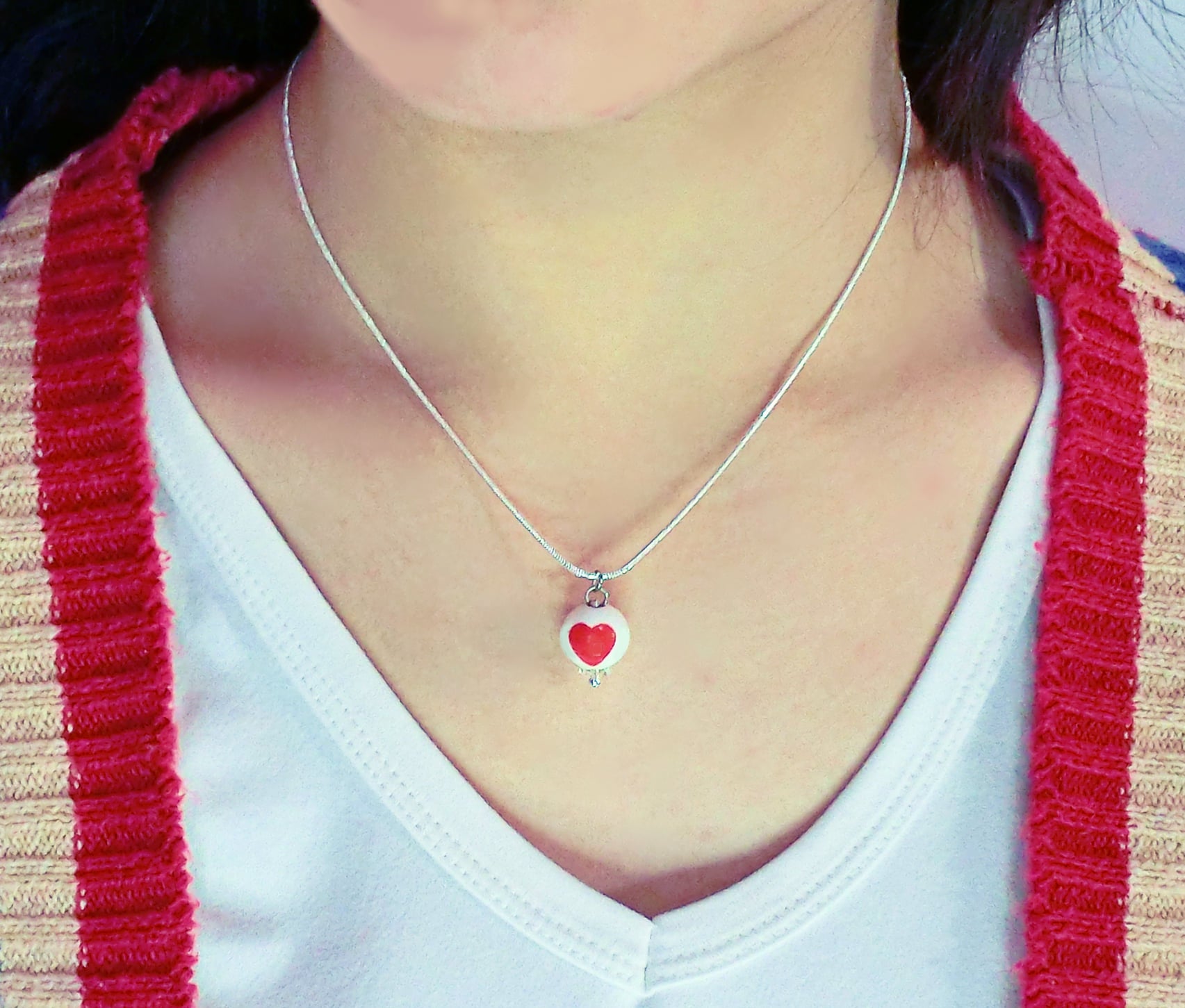 BTS V Kim Taehyung Heart Charm Necklace – shinestarfashion